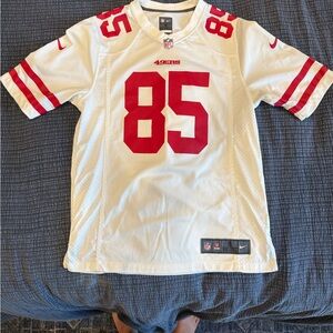 George Kittle Nike 49ers White and Red Jersey